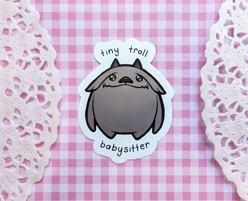 Tiny Troll Babysitter sticker